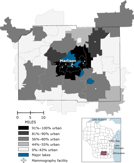 Map of Dane County, Wisconsin