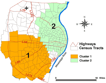 Map of the St. Louis, Mo, study area.