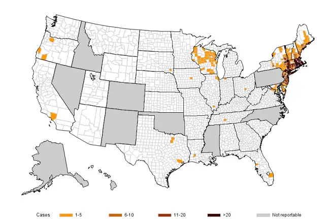 2020 Babesiosis Map