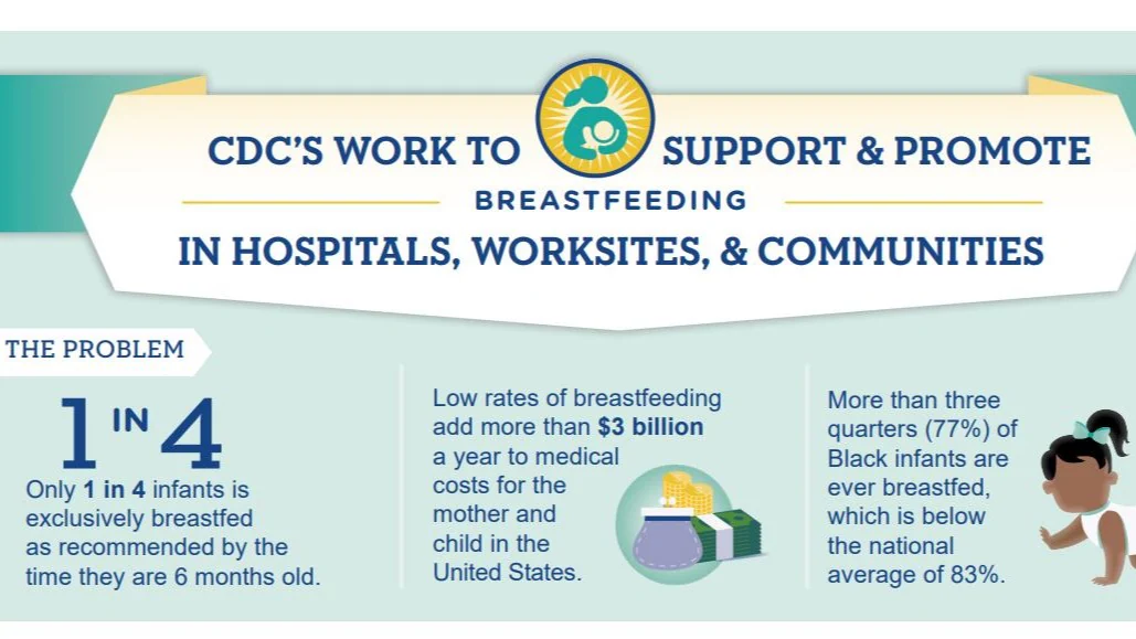 Top of PDF page that says CDC's Work to Support & Promote Breastfeeding in Hospitals, Worksites, & Communities