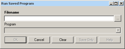 Run Saved Program dialog