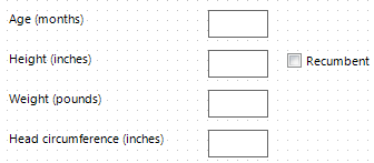 Recumbent checkbox in PatientsVisit form during data entry