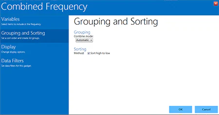 Combined Frequency Grouping and Sorting options