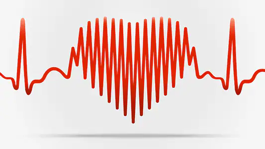 EKG lines forming the shape of a heart