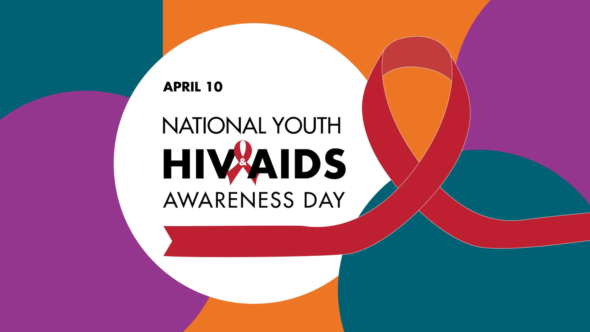 NYHAA logo has green, purple, orange colors, a white circle reading National Youth HIV/AIDS Awareness Day.