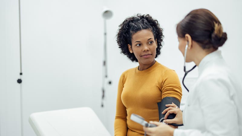 Doctor examining patient