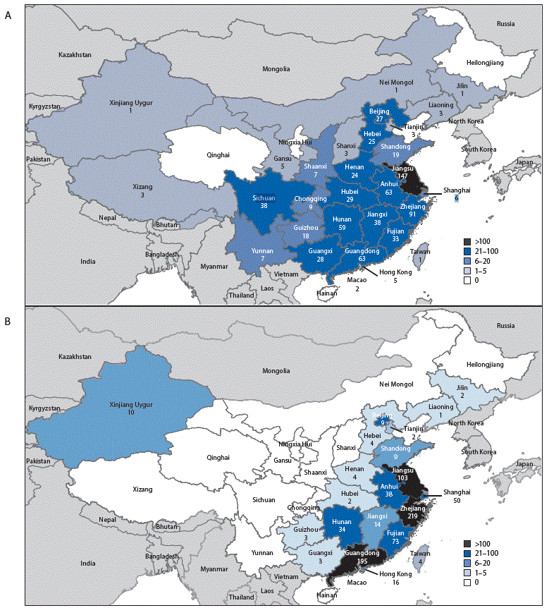 m6635a2f2 The figure above is a histogram showing confirmed Asian lineage avian influenza A(H7N9) virus infections of humans reported to the World Health Organization (N = 1,557), by month of illness onset in China during February 19, 2013–August 7, 2017.