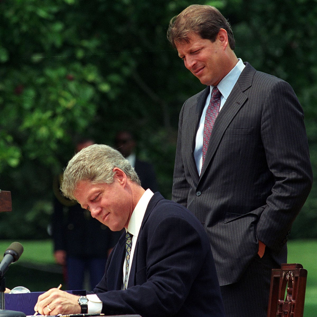 president clinton and vice president al gore signing legislation