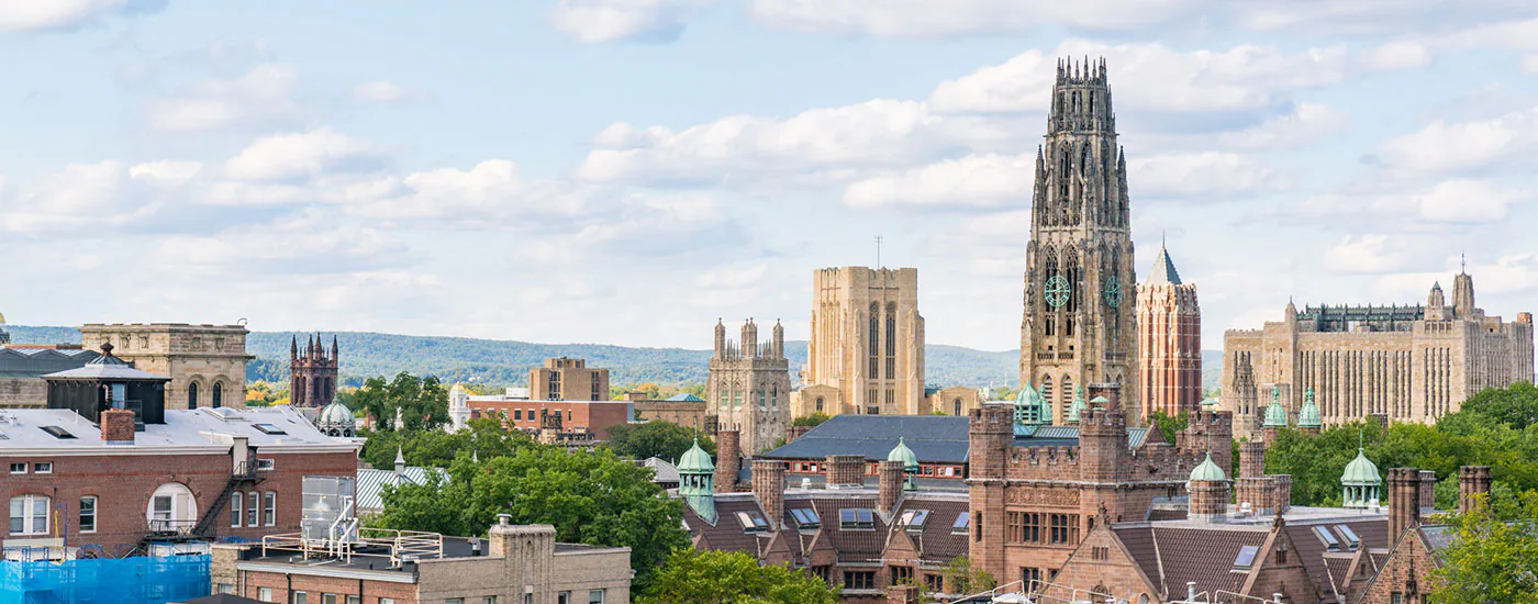 Skyline of a city in Connecticut