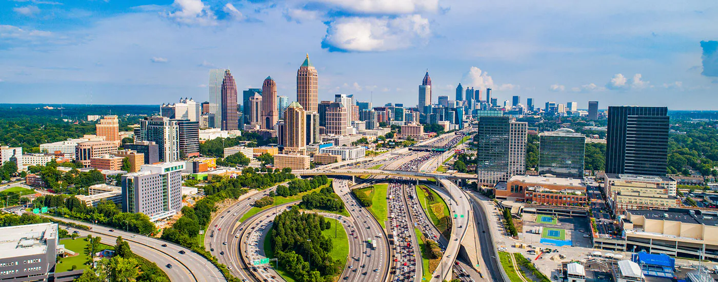 Skyline of a city in Georgia