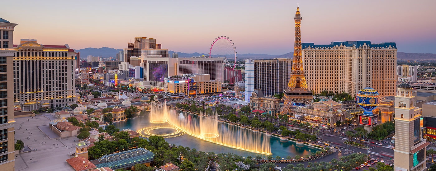 Skyline of a city in Nevada