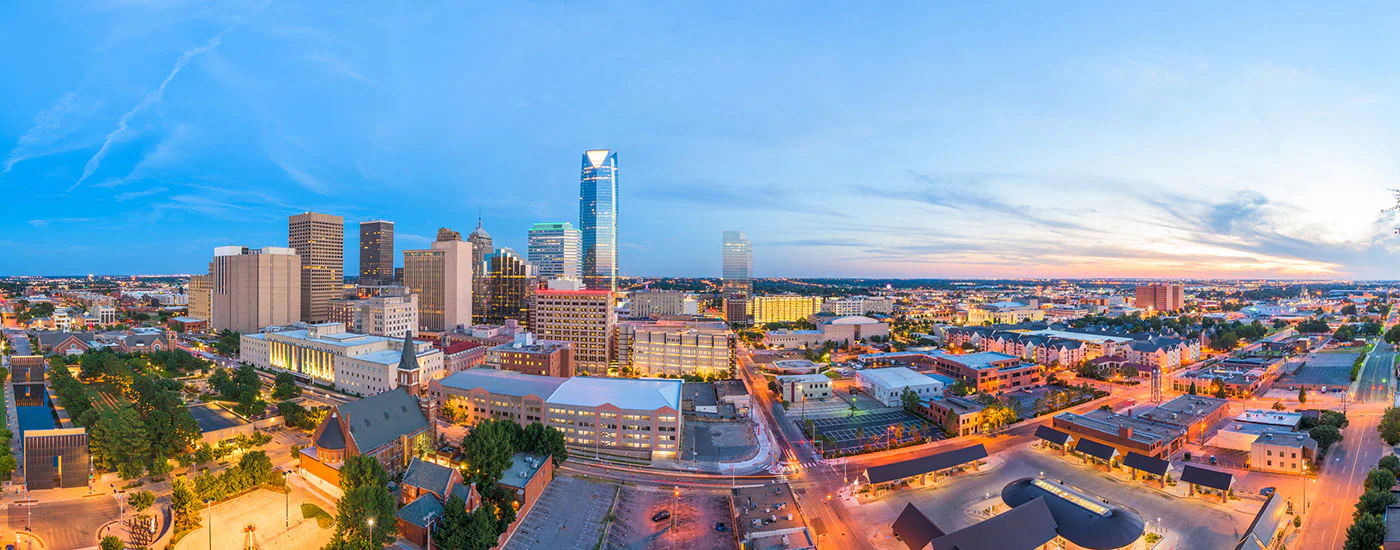 Skyline of a city in Oklahoma