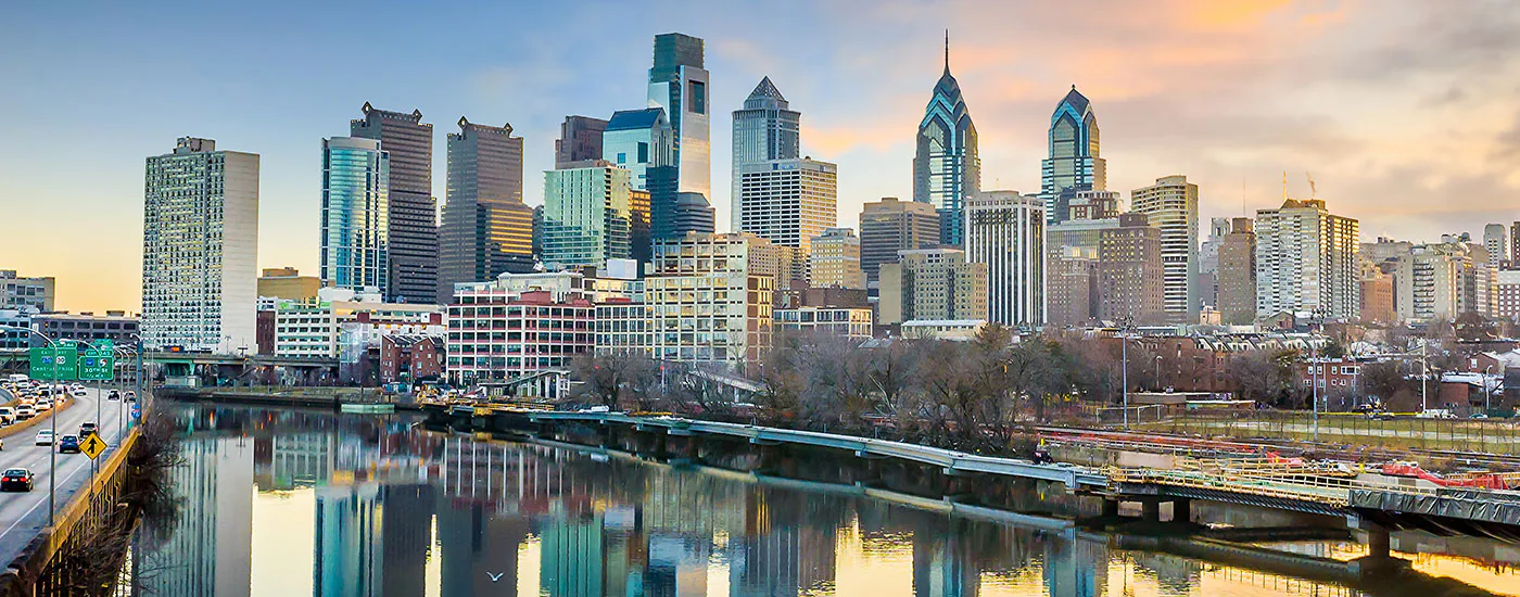 Skyline of a city in Pennsylvania