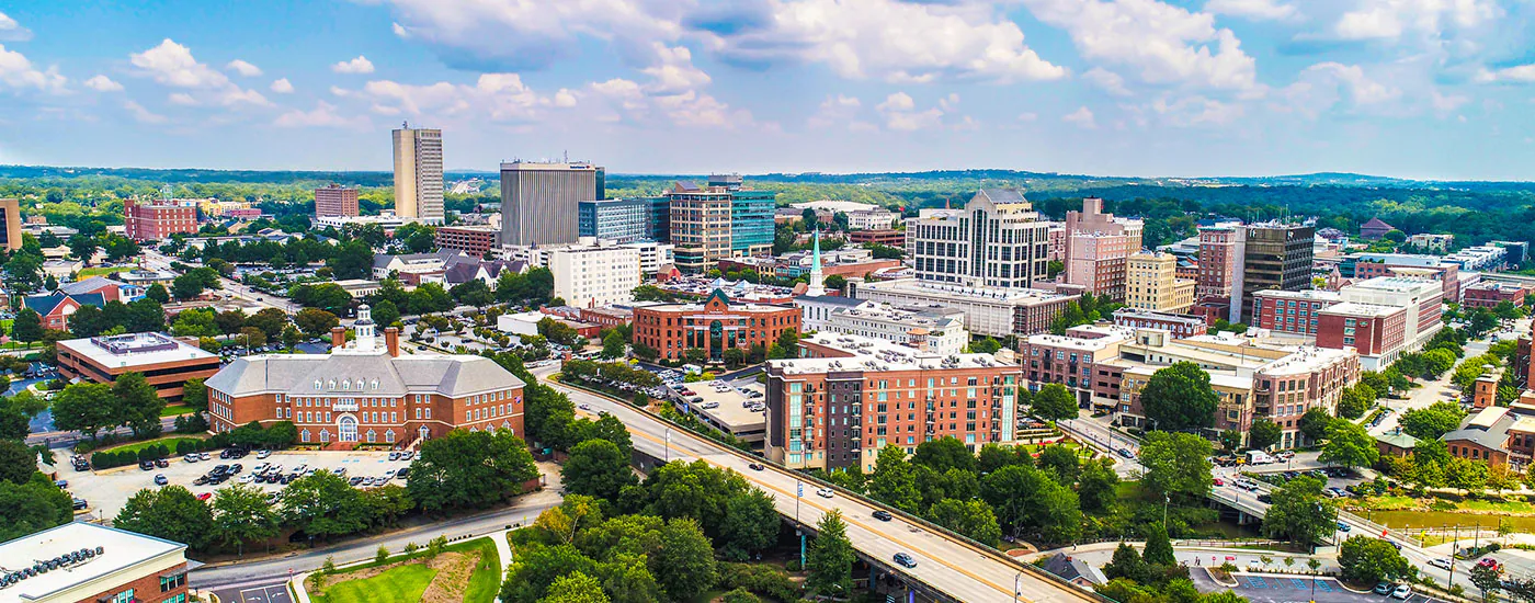 Skyline of a city in South Carolina