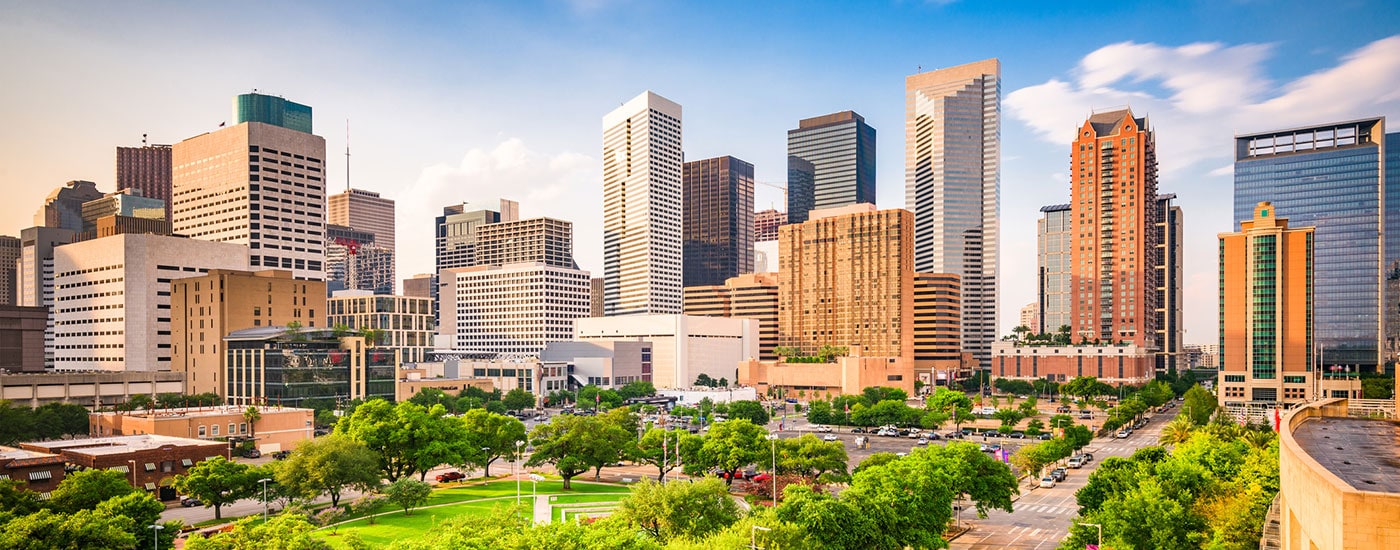 Skyline of a city in Texas