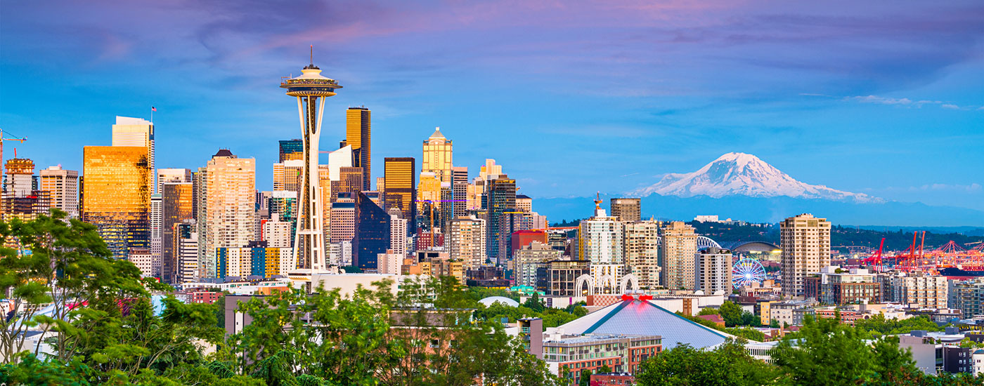 Skyline of a city in Washington