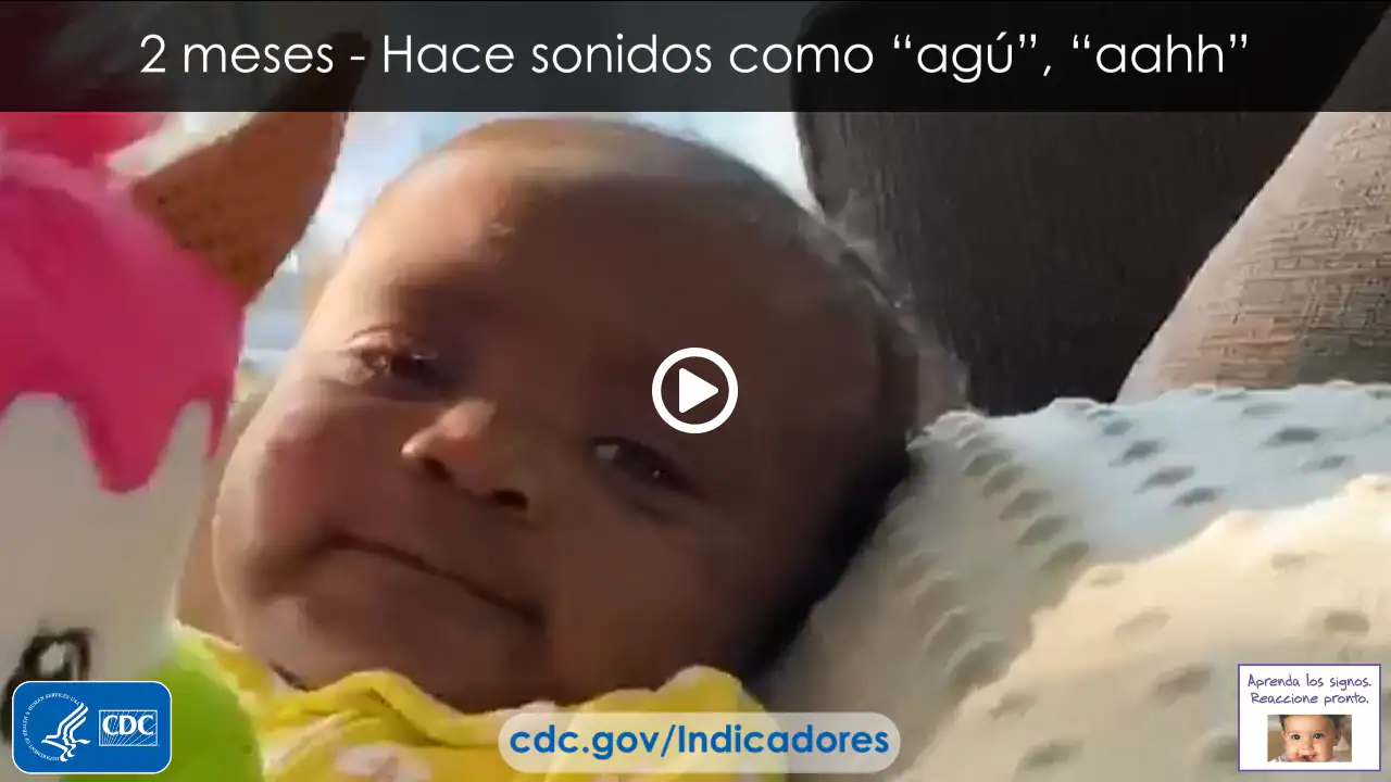 Hace sonidos como “agú”, “aahh”