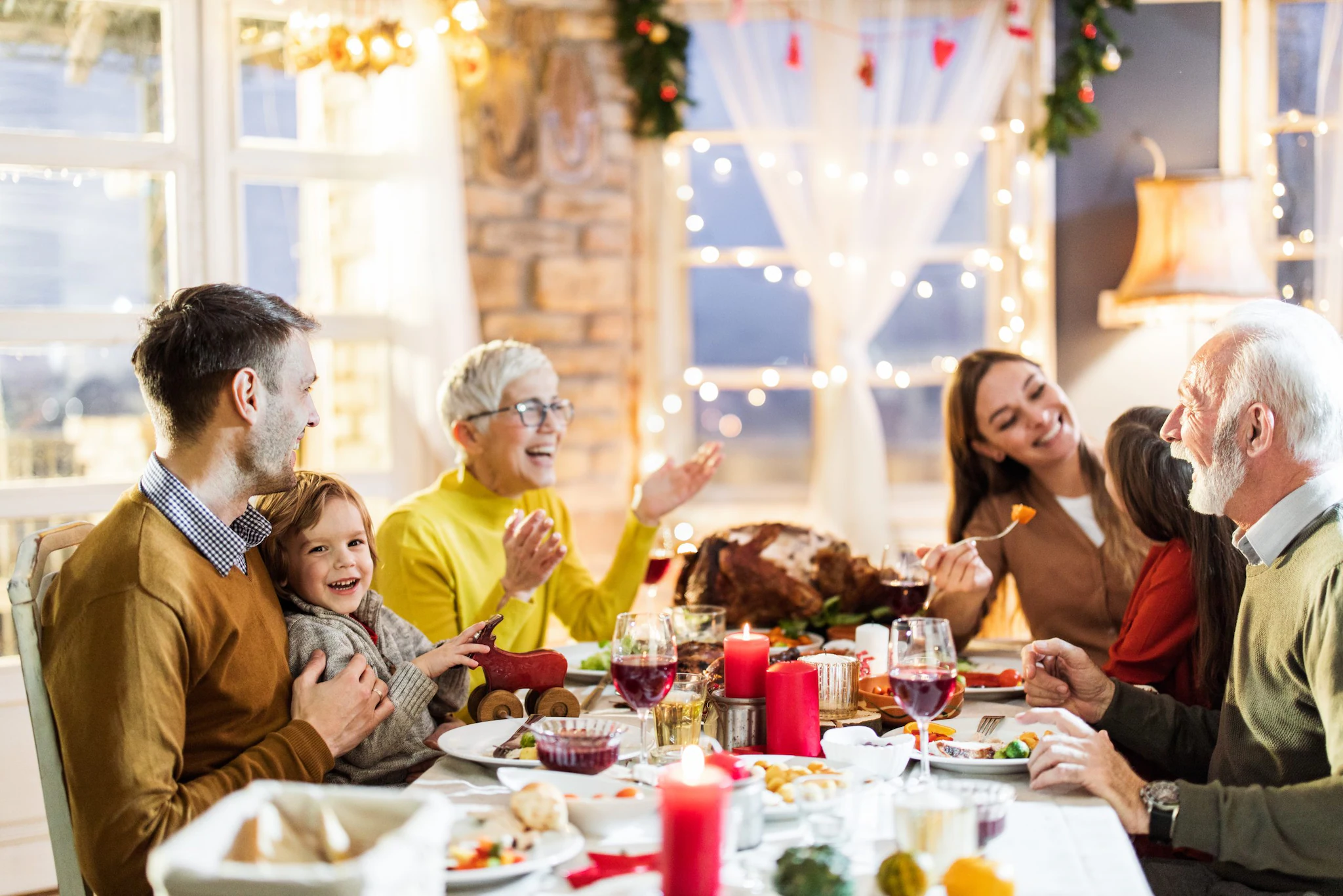 Family at holiday dinner