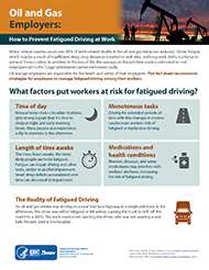 First page of Oil and Gas Employers: How to Prevent Fatigued Driving at Work