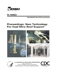 Image of publication Proceedings: New Technology for Coal Mine Roof Support