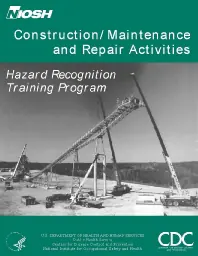 Image of publication Hazard Recognition Training Program for Construction, Maintenance and Repair Activities