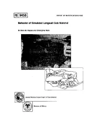 Image of publication Behavior of Simulated Longwall Gob Material