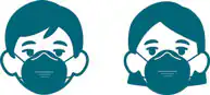 Man and woman wearing masks icon