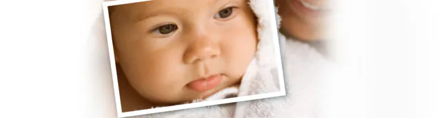 Close-up of an infant's face.