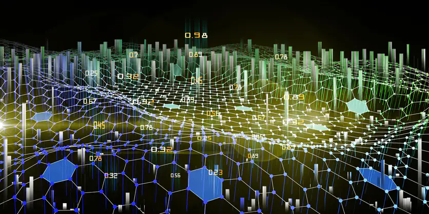 abstract graphic representing data and science