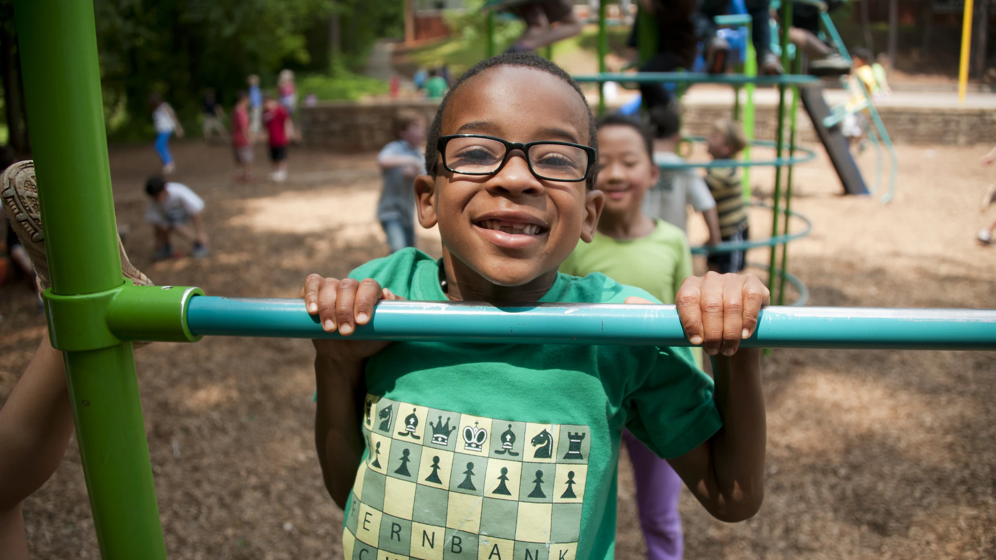 Child playing on a playground.