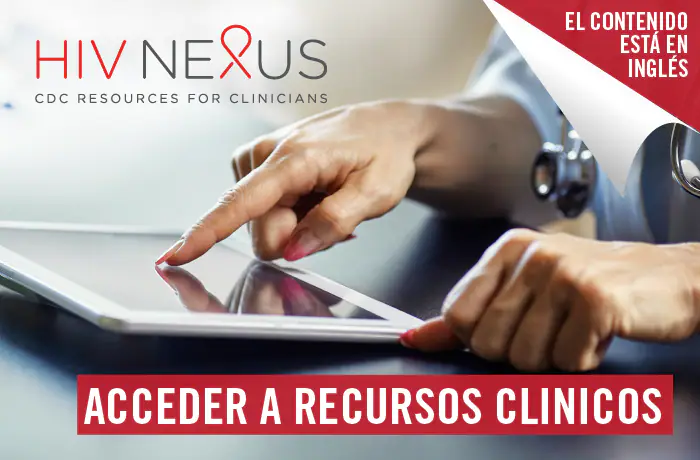 Acceder a recursos clinicos. El contenido está in inglés