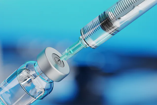 immunization vial and syringe