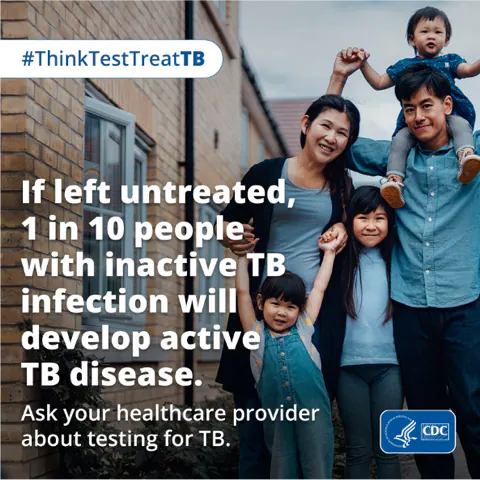 Graphic to encourage people to get tested for TB.