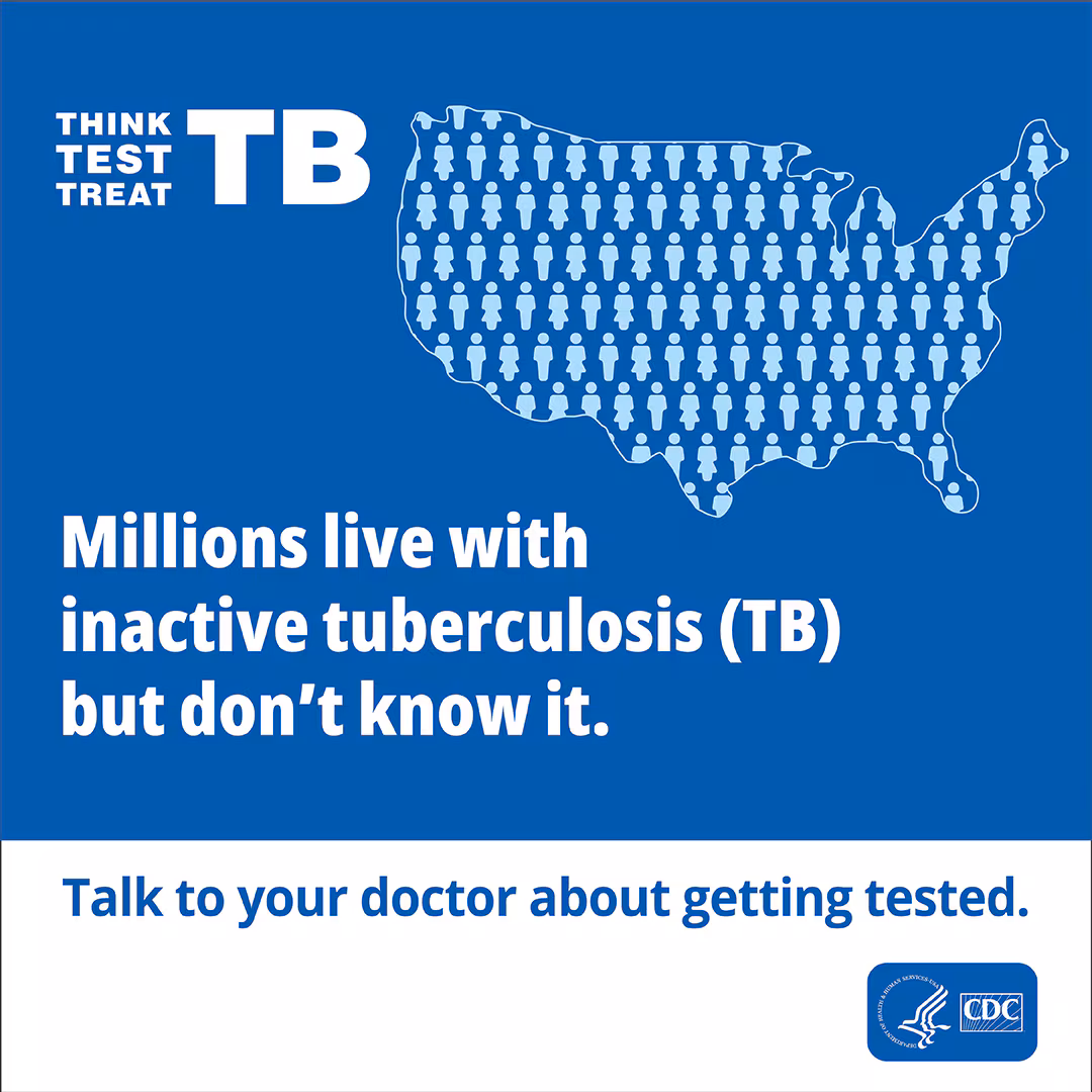 Graphic to encourage people to get tested for TB.
