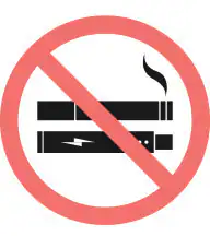 No smoking symbol icon with a cigarette and e-cigarette.